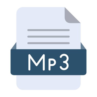 Mp3 Dosya Biçimi Düz Simgesi