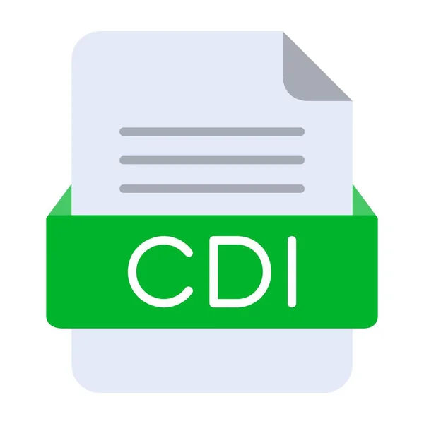 Formato Archivo Cdi Icono Plano — Vector de stock