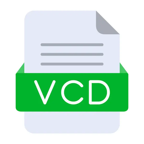 Formato Archivo Vcd Icono Plano — Vector de stock