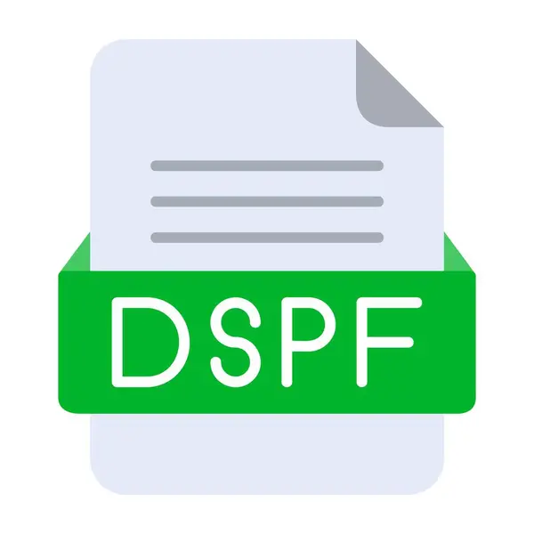 Dspfファイルフォーマットフラットアイコン — ストックベクタ