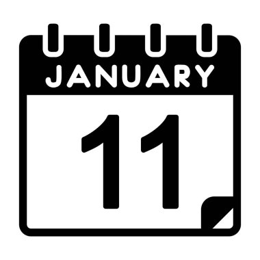 11 Ocak Vektör Simgesi Tasarımı