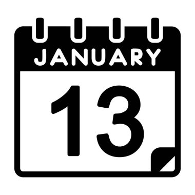 13 Ocak Vektör Simgesi Tasarımı