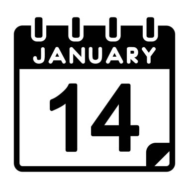 14 Ocak Vektör Simgesi Tasarımı