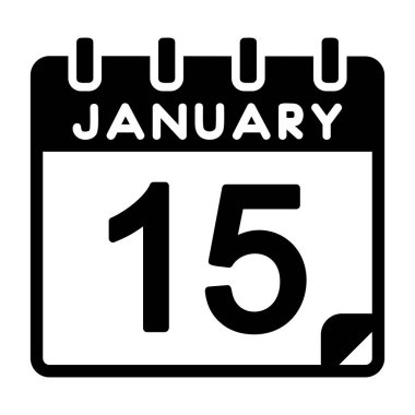 15 Ocak Vektör Simgesi Tasarımı