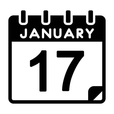 17 Ocak Vektör Simgesi Tasarımı