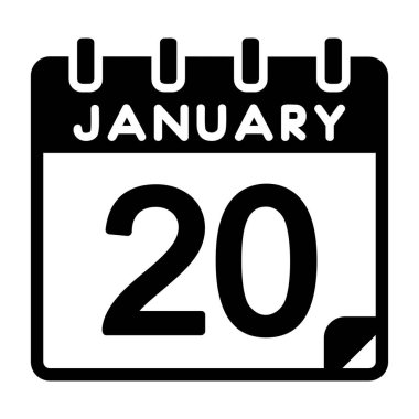 20 Ocak Vektör Simgesi Tasarımı