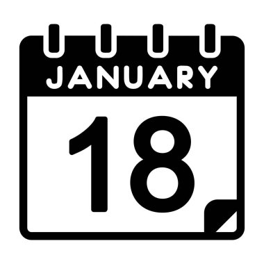 18 Ocak Vektör Simgesi Tasarımı