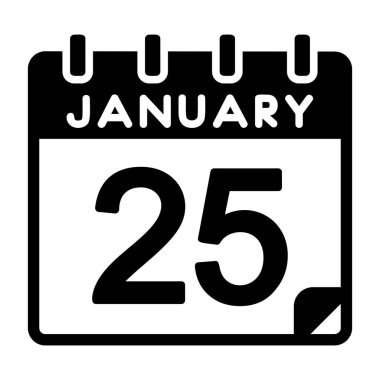 25 Ocak Vektör Simgesi Tasarımı