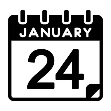 24 Ocak Vektör Simgesi Tasarımı