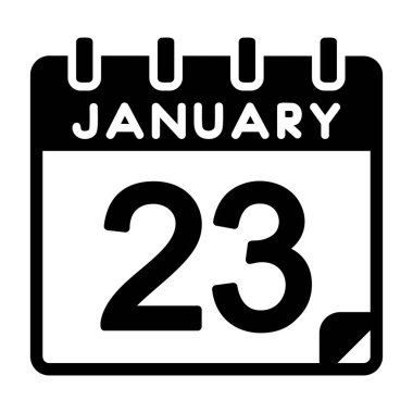 23 Ocak Vektör Simgesi Tasarımı