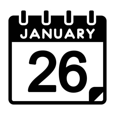 26 Ocak Vektör Simgesi Tasarımı