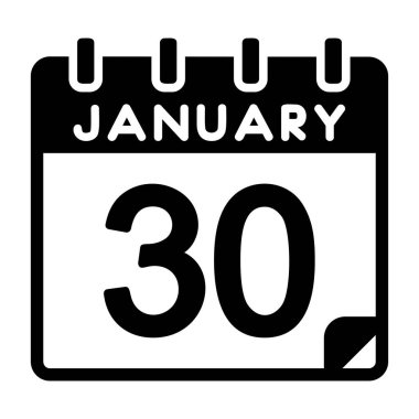 30 Ocak Vektör Simgesi Tasarımı