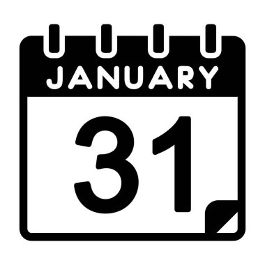 31 Ocak Vektör Simgesi Tasarımı