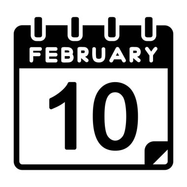 10 Şubat Vektör Simgesi Tasarımı