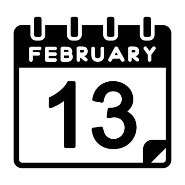 13 Şubat Vektör Simgesi Tasarımı