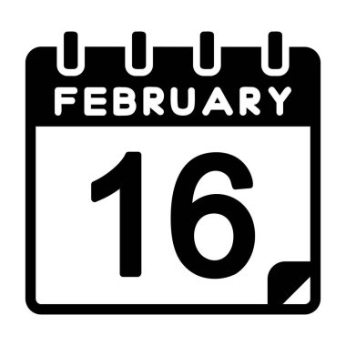 16 Şubat Vektör Simgesi Tasarımı