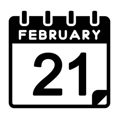 21 Şubat Vektör Simgesi Tasarımı