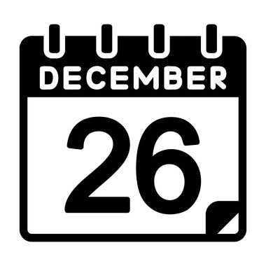 26 Aralık Vektör Simgesi Tasarımı