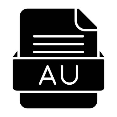 AU Dosya Biçimi Düz Simgesi