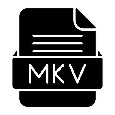 MKV Dosya Biçimi Düz Simgesi