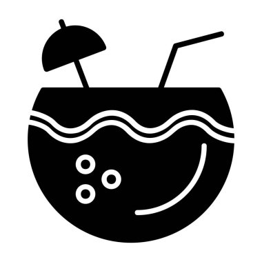 Coconut Drink Vector Icon Design