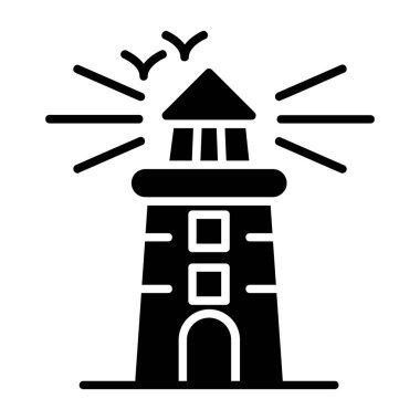 Deniz feneri Vektör Simgesi Tasarımı