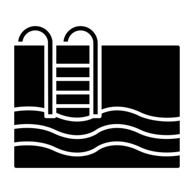 Swimming Pool Vector Icon Design