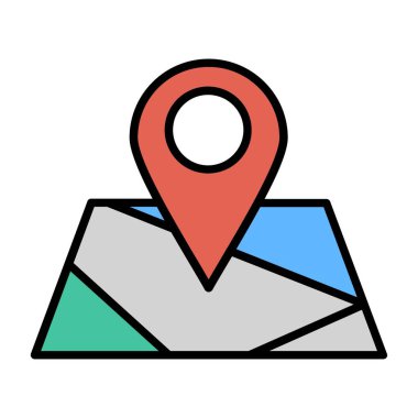 Harita Vektör Simgesi Tasarımı