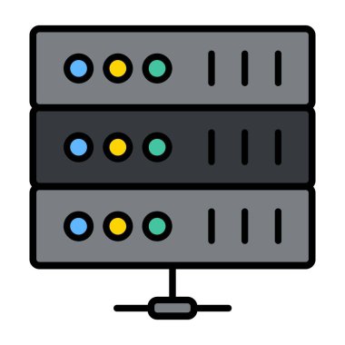 Dosya Sunucusu Vektör Simgesi Tasarımı