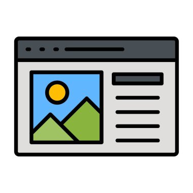 Web İçeriği Vektör Simgesi Tasarımı