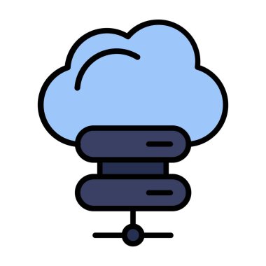 Bulut Depolama Vektörü Simgesi Tasarımı