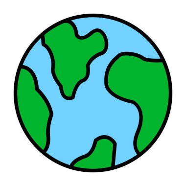 Dünya Vektör Simgesi Tasarımı Gezegeni