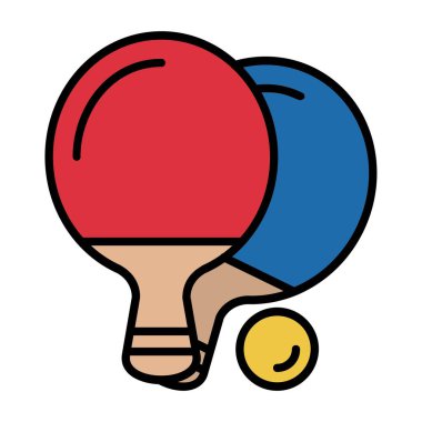 Masa Tenisi Vektörü Simgesi Tasarımı