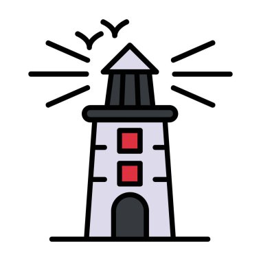 Deniz feneri Vektör Simgesi Tasarımı