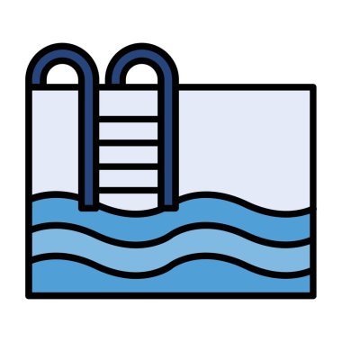 Swimming Pool Vector Icon Design