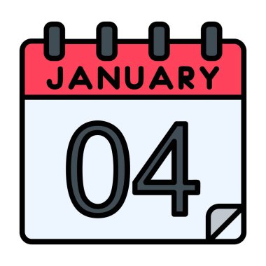 4 Ocak Vektör Simgesi Tasarımı