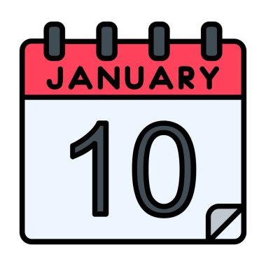 10 Ocak Vektör Simgesi Tasarımı