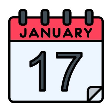 17 Ocak Vektör Simgesi Tasarımı