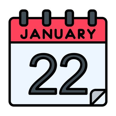 22 Ocak Vektör Simgesi Tasarımı