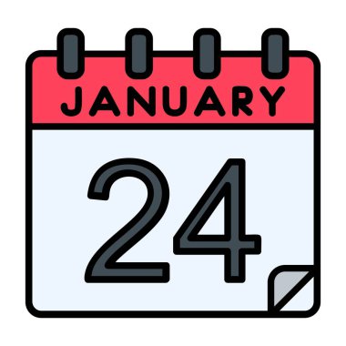 24 Ocak Vektör Simgesi Tasarımı