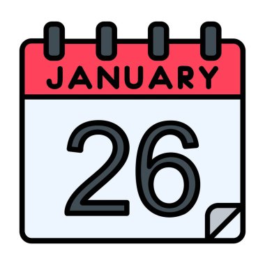 26 Ocak Vektör Simgesi Tasarımı