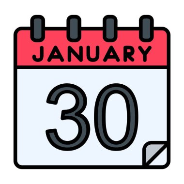 30 Ocak Vektör Simgesi Tasarımı