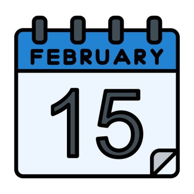 15 Şubat Vektör Simgesi Tasarımı