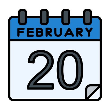 20 Şubat Vektör Simgesi Tasarımı