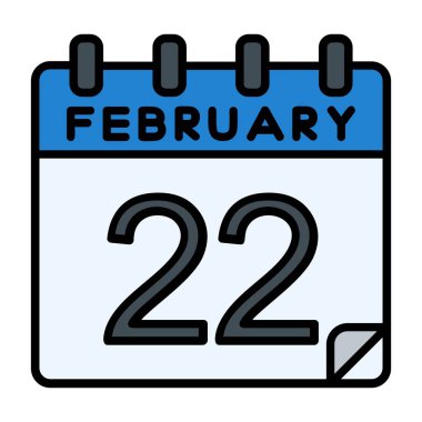 22 Şubat Vektör Simgesi Tasarımı