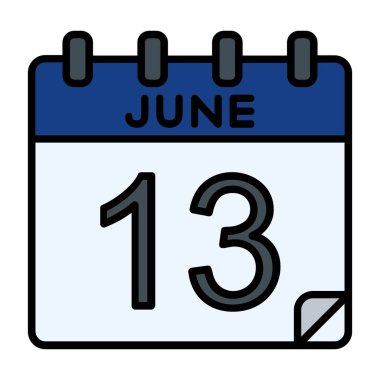 13 Haziran Vektör Simgesi Tasarımı