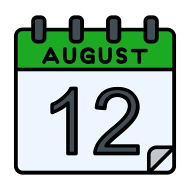 12 Ağustos Vektör Simgesi Tasarımı