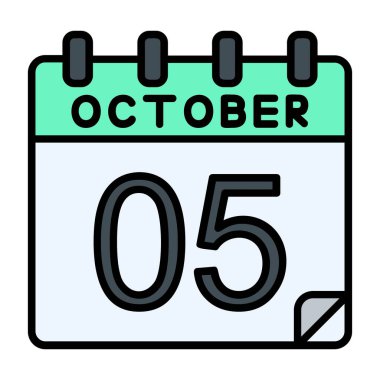 5 Ekim Vektör Simgesi Tasarımı