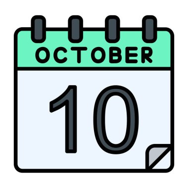 10 Ekim Vektör Simgesi Tasarımı