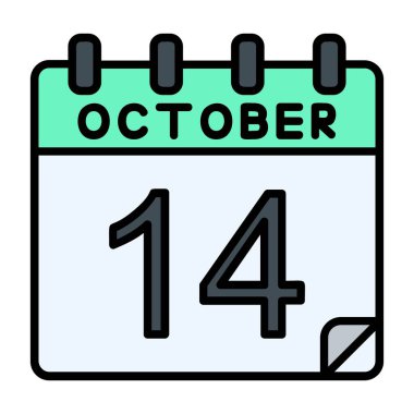 14 Ekim Vektör Simgesi Tasarımı